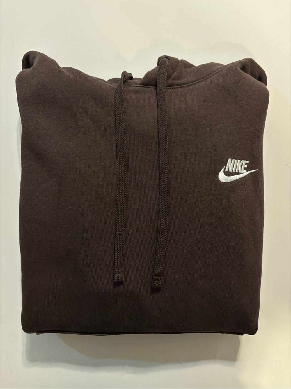 Nike Brown Hoodie with White Embroidered Swoosh